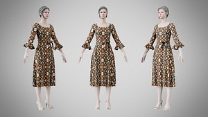 Dress 03 Abstract Organic Mosaic model