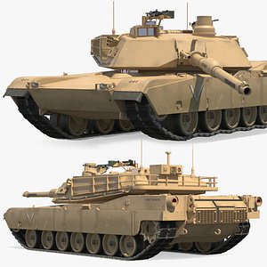 Abrams Battle Tank Rigged 3D