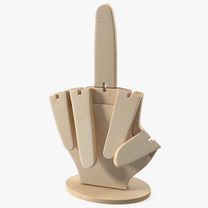 3D Hand Pointing Up Middle Finger