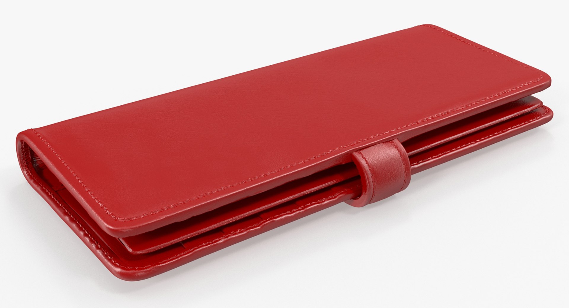 Ladies Long Wallet Red 3D model preview