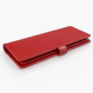 ladies long wallet red 3D