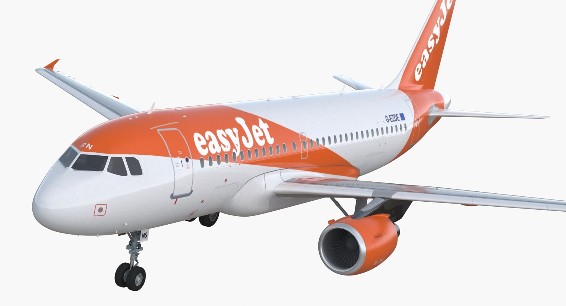 Airbus A319 EasyJet Airline Rigged 3D Model 3D model preview