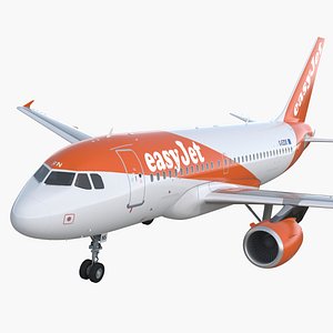 Airbus A319 EasyJet Airline Rigged 3D Model