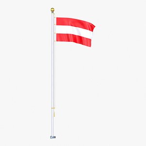 Austria Flag Stand Pole Animated