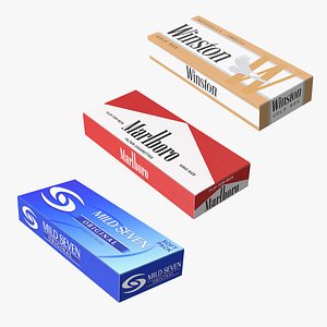 Carton Cigarettes Boxes Collection 3D model