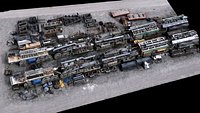 construction-site machinery scrapyard terrain photogrammetry