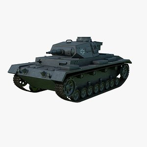 3D German Panzer 3 Tank model