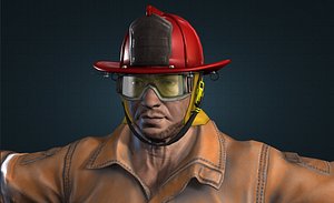 3d firefighter character modeled
