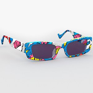 3D Sunglasses Retro Pop Art PBR