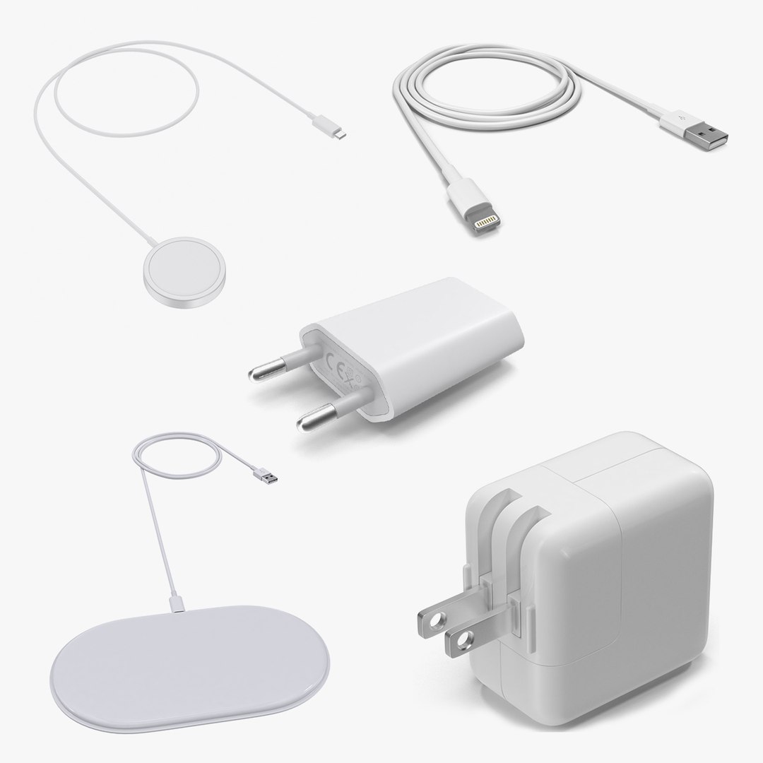 Apple Chargers Collection 2 3D model preview