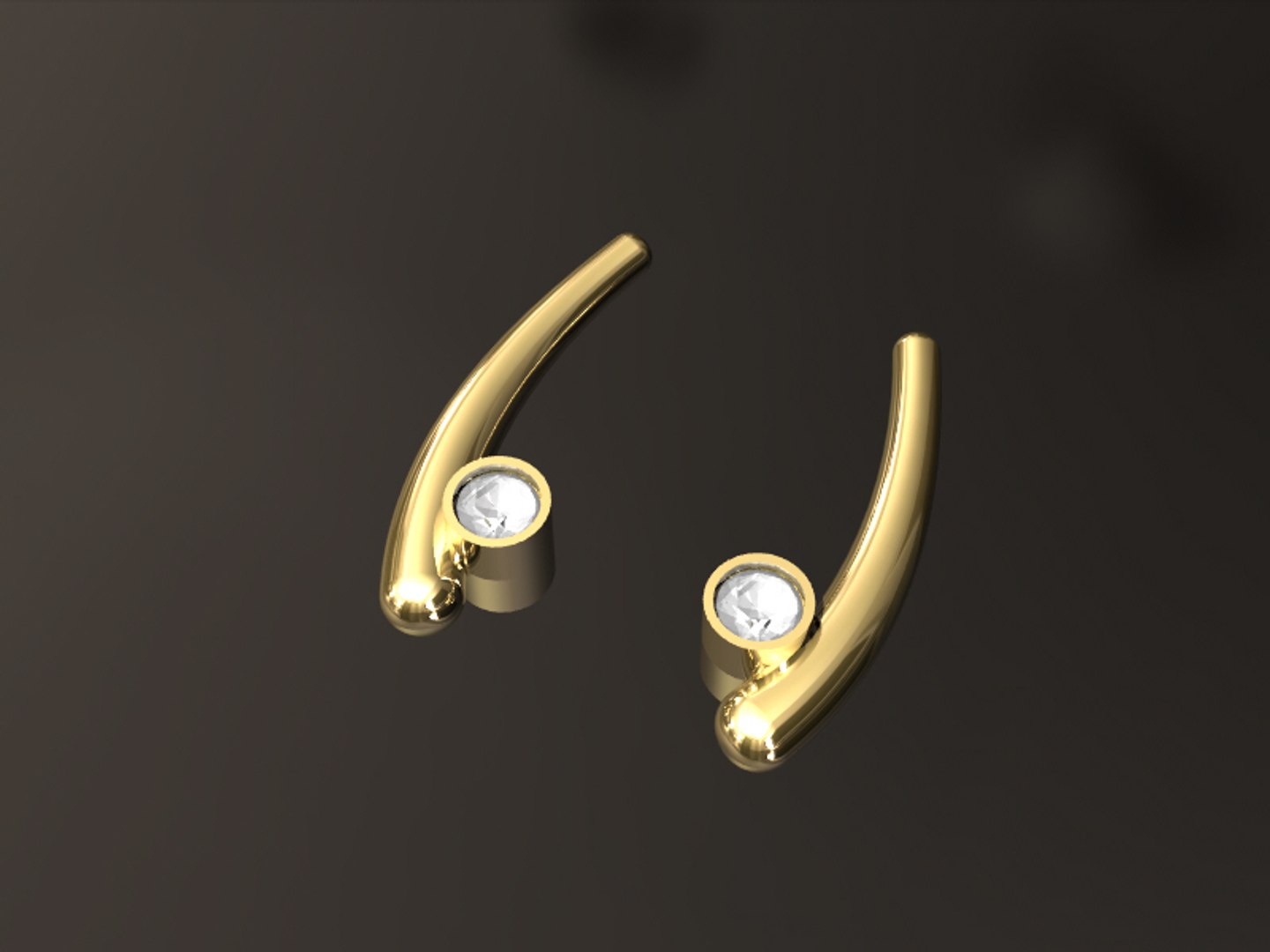 Curve earrings 3D model - TurboSquid 1593648