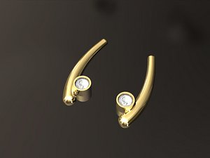 curve earrings 3D model