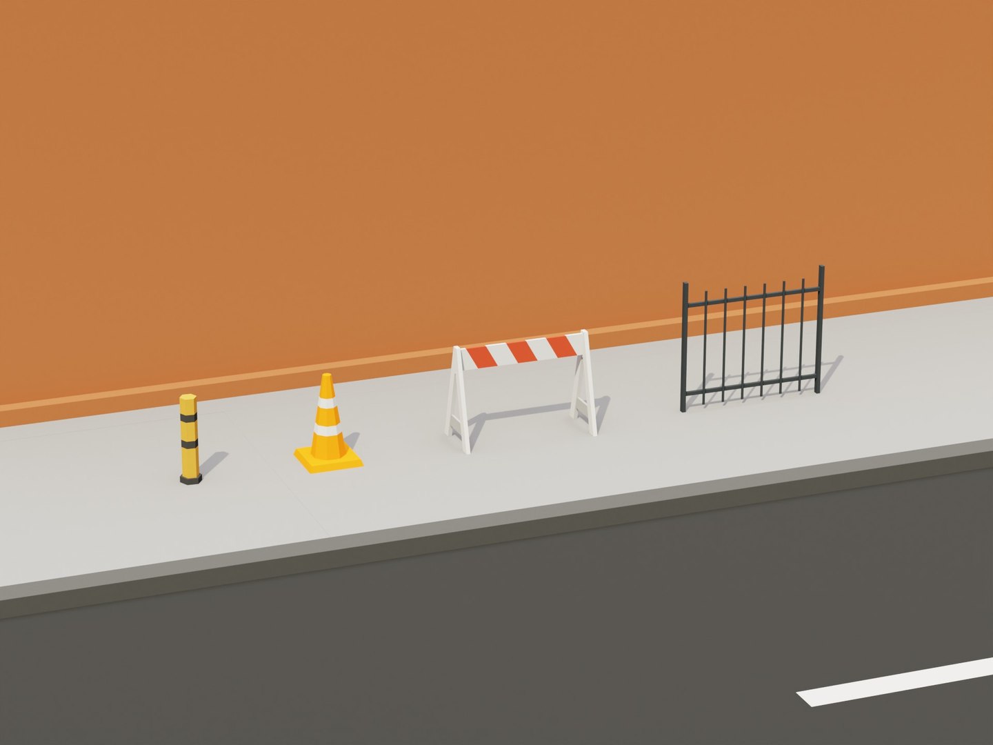 City Street Elements Assets Pack 3D Model - TurboSquid 1909354
