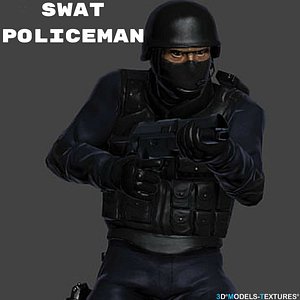 3D model swat policeman man