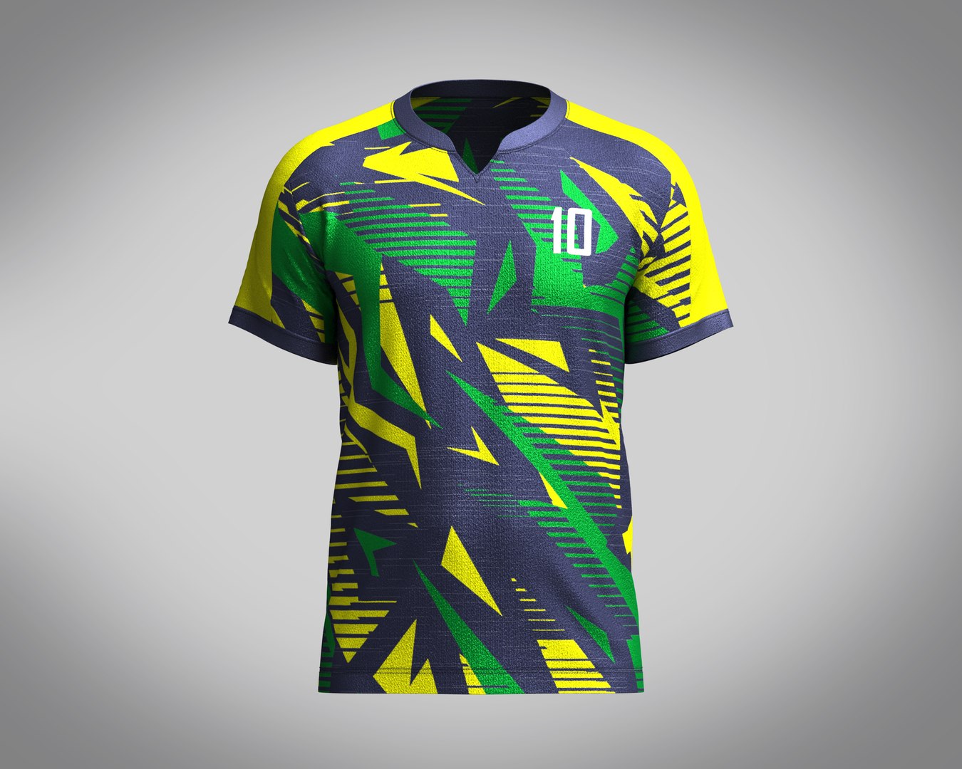 Mens Soccer Green yellow and Blue Jersey Player-10 3D model ...