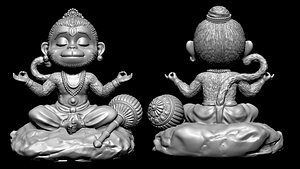 3D Hanuman Statue ready 3d print stl model model