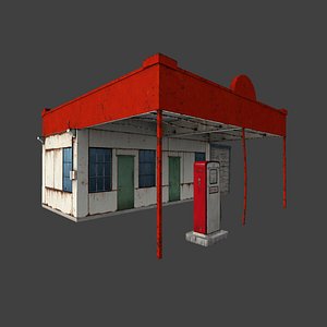 Old Gas Station + Gas Pump