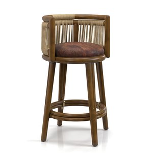 Palecek Bolero LogBack Bar Counter Stool PBR