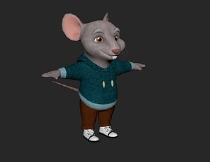 3D cute cartoon rat character