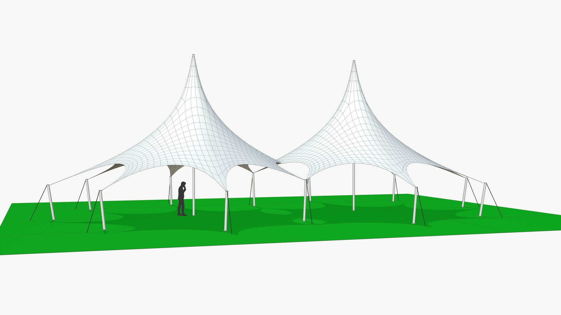 Tensile Structure Double Design 3D Model - TurboSquid 2122814