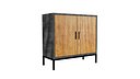 Modern Fluted Wood 2-Door Cabinet