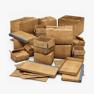 Cardboard Boxes Pack - Game Ready Shipping Boxes Cardboard Props