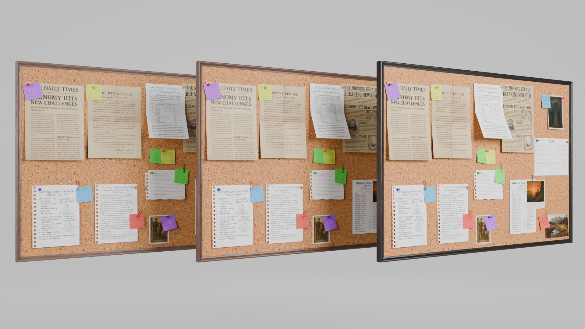 3D Complete Corkboard Collection - Customizable Full Pin Board Set model https://p.turbosquid.com/ts-thumb/m8/EakozK/JP/i8/png/1747591222/1920x1080/fit_q87/5abaf002f74dd26c27d307f10f20103b69e29591/i8.jpg