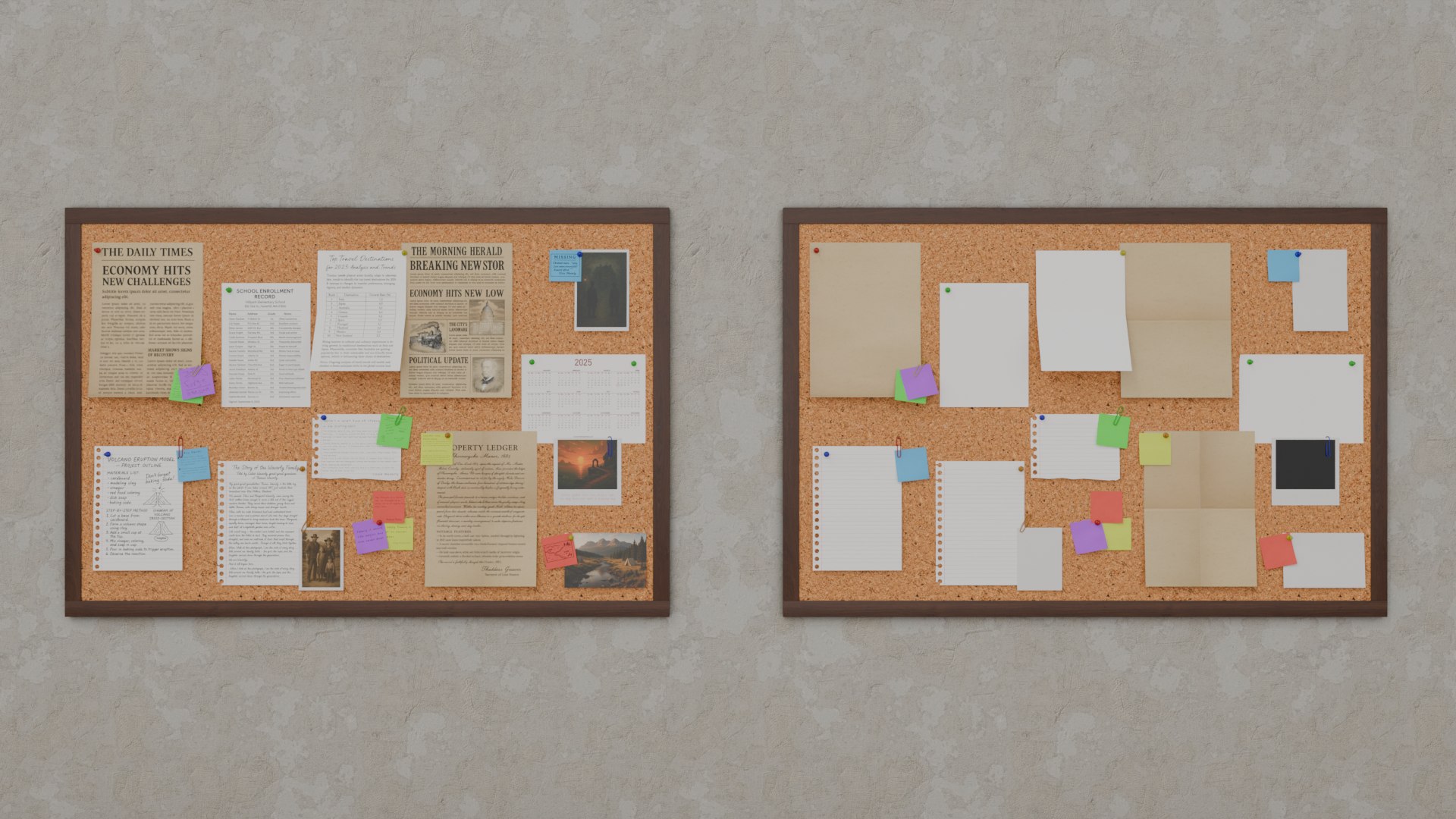 3D Complete Corkboard Collection - Customizable Full Pin Board Set model https://p.turbosquid.com/ts-thumb/m8/EakozK/nY/m5/png/1747591334/1920x1080/fit_q87/72c4d8a6c76a7880e2dec3770ab119b5aefc2326/m5.jpg