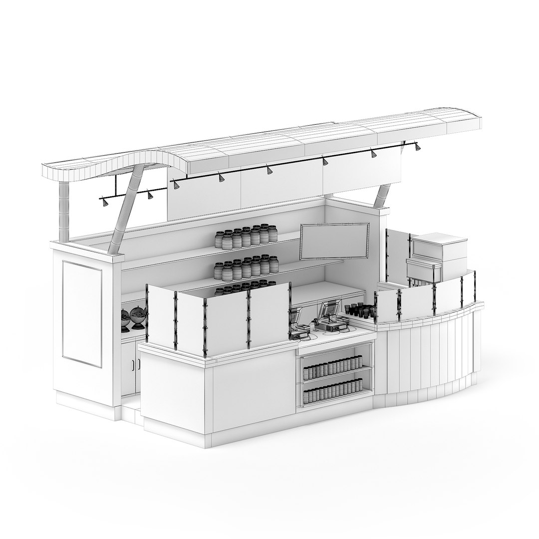 Cafe Stall 3D Model - TurboSquid 1327987