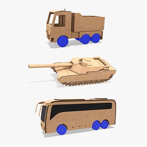 3D Cardboard Toy Vehicles Collection 2