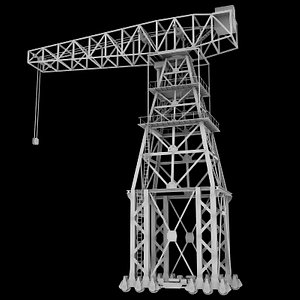3ds vintage dock crane