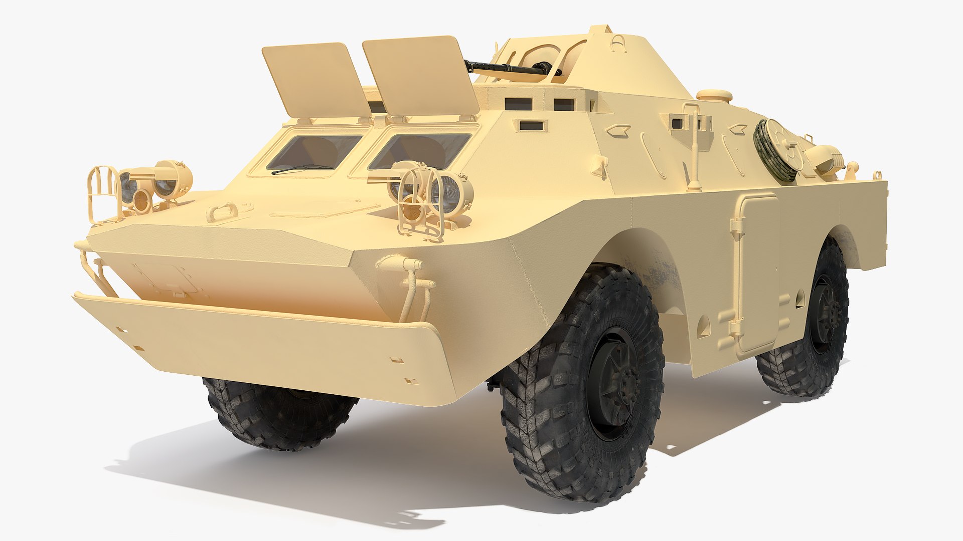 BRDM 2 Amphibious Vehicle Yellow Simple Interior Rigged 3D model preview