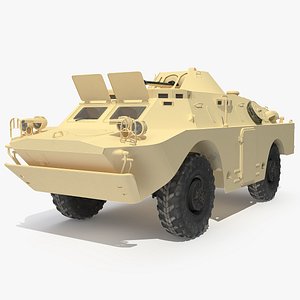 BRDM 2 Amphibious Vehicle Yellow Simple Interior Rigged model