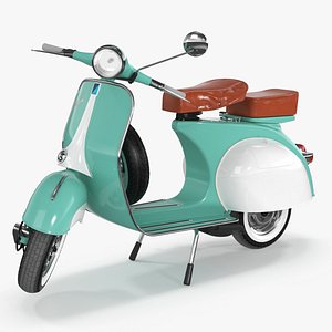 Vintage Scooter Vespa 125 Green Rigged