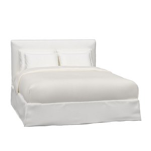 White Linen Queen Bed