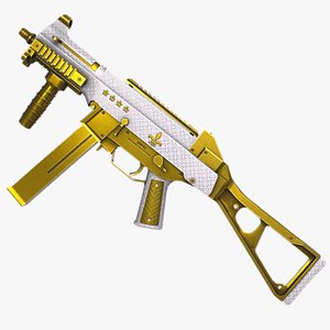 3D Royal Gold UMP45 model