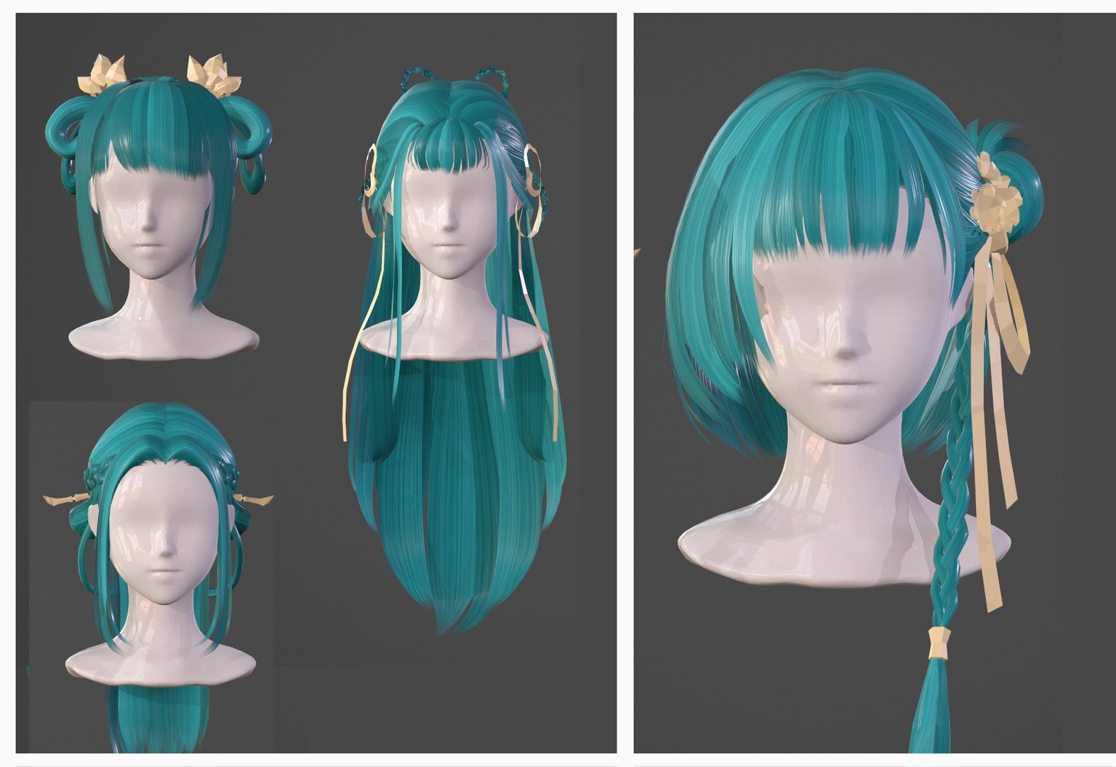 Anime hair style girl Low-poly 3D Model $45 - .unknown .fbx .ma .obj -  Free3D