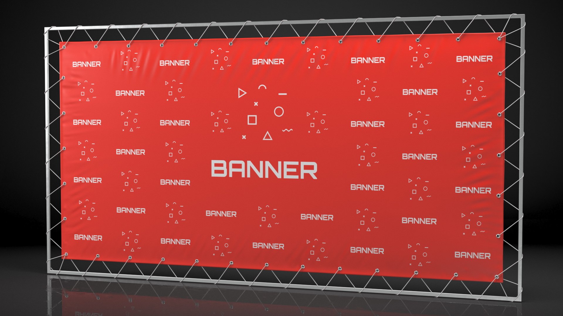 Hanging Banner with Eyelets 2m x 4m 3D model - TurboSquid 1863157