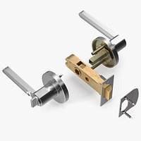 Passage Door Lock with Handle Silver