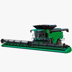 Modern Combine Harvester Green PBR