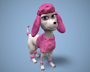 3D cartoon poodle