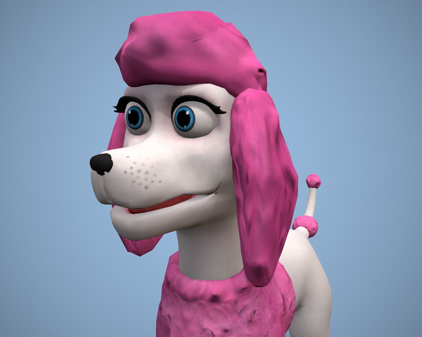 3D cartoon poodle https://p.turbosquid.com/ts-thumb/m8/zE5Chv/Zq/19/png/1636469418/1920x1080/fit_q87/56522d45fb29363f57e9fc70599cb0d209d6b63d/19.jpg