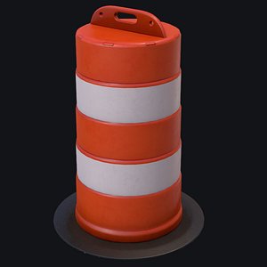 Traffic Drum Game Ready PBR 3D model