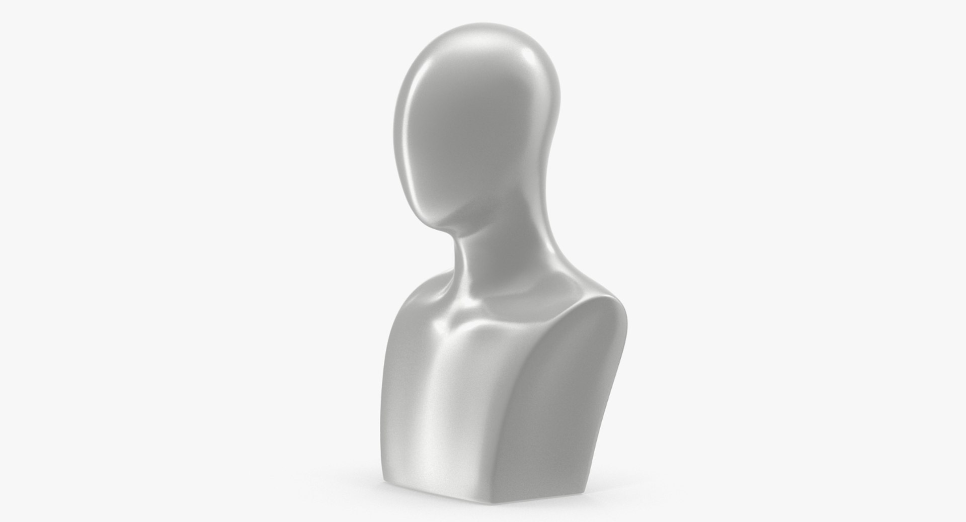 White Egghead Male Display Head 3D model preview