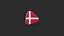 3D Denmark Flag Icon