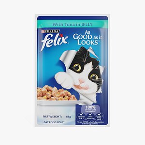 3D Purina Felix Cat Food Tuna