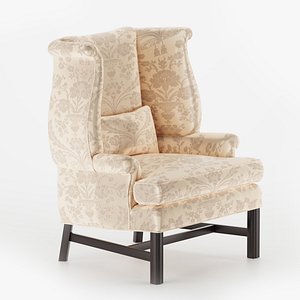 BAKER Chippendale Scrolled Wing Chair