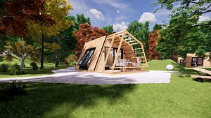 glamping pod tiny house vacation house on 18 m2 with terrace 8m2