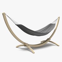 Light Wooden Bow Stand with Fabric Hammock