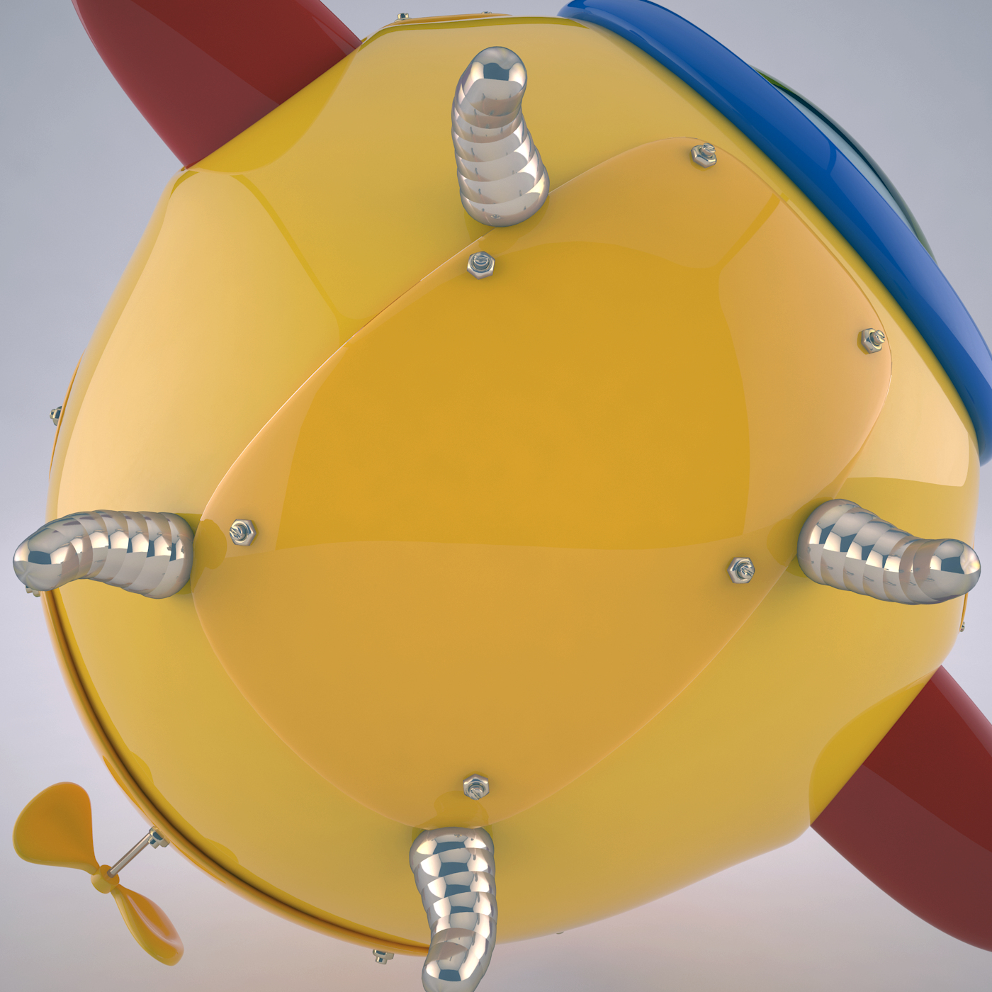 modelo 3d estilizado mini explorador de dibujos animados submarino ...